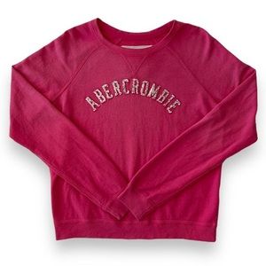 Y2k Hot Pink Abercrombie Sequins Logo Long Sleeve